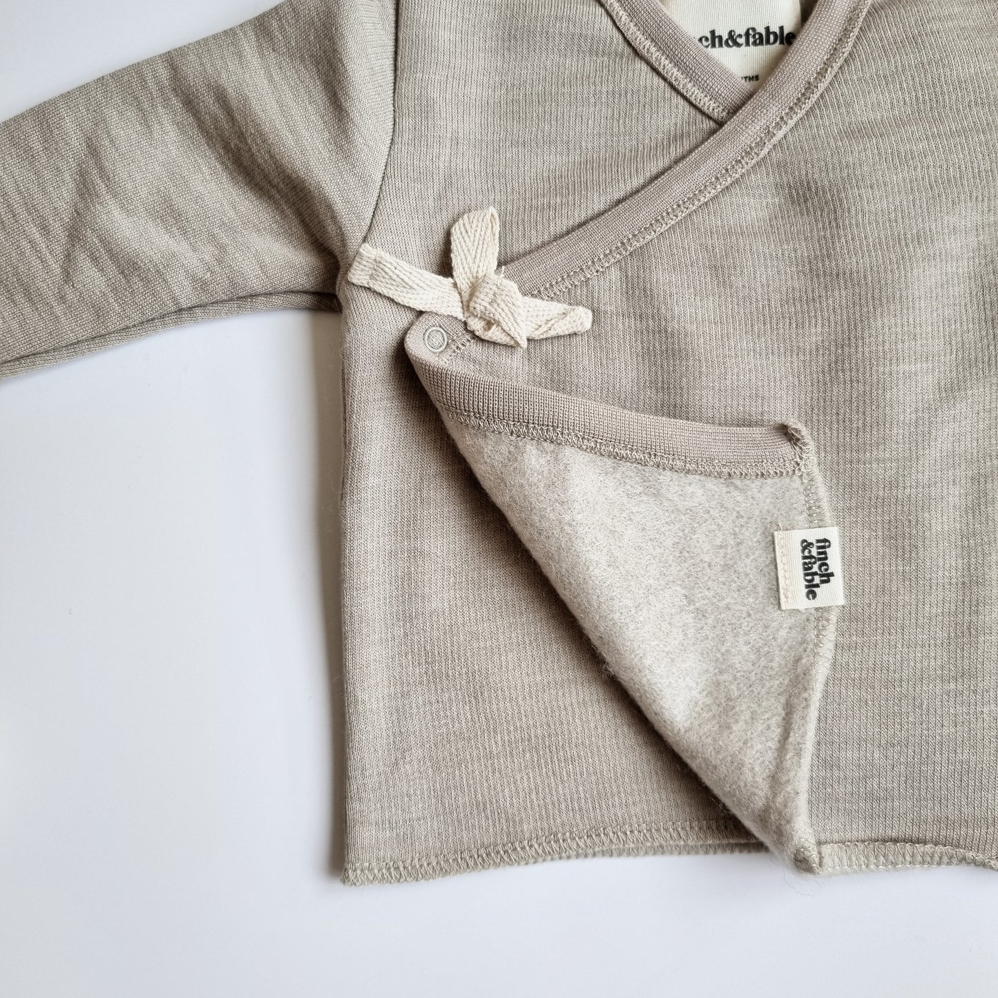 Merinowool Fleece Wickelcardigan | Sand