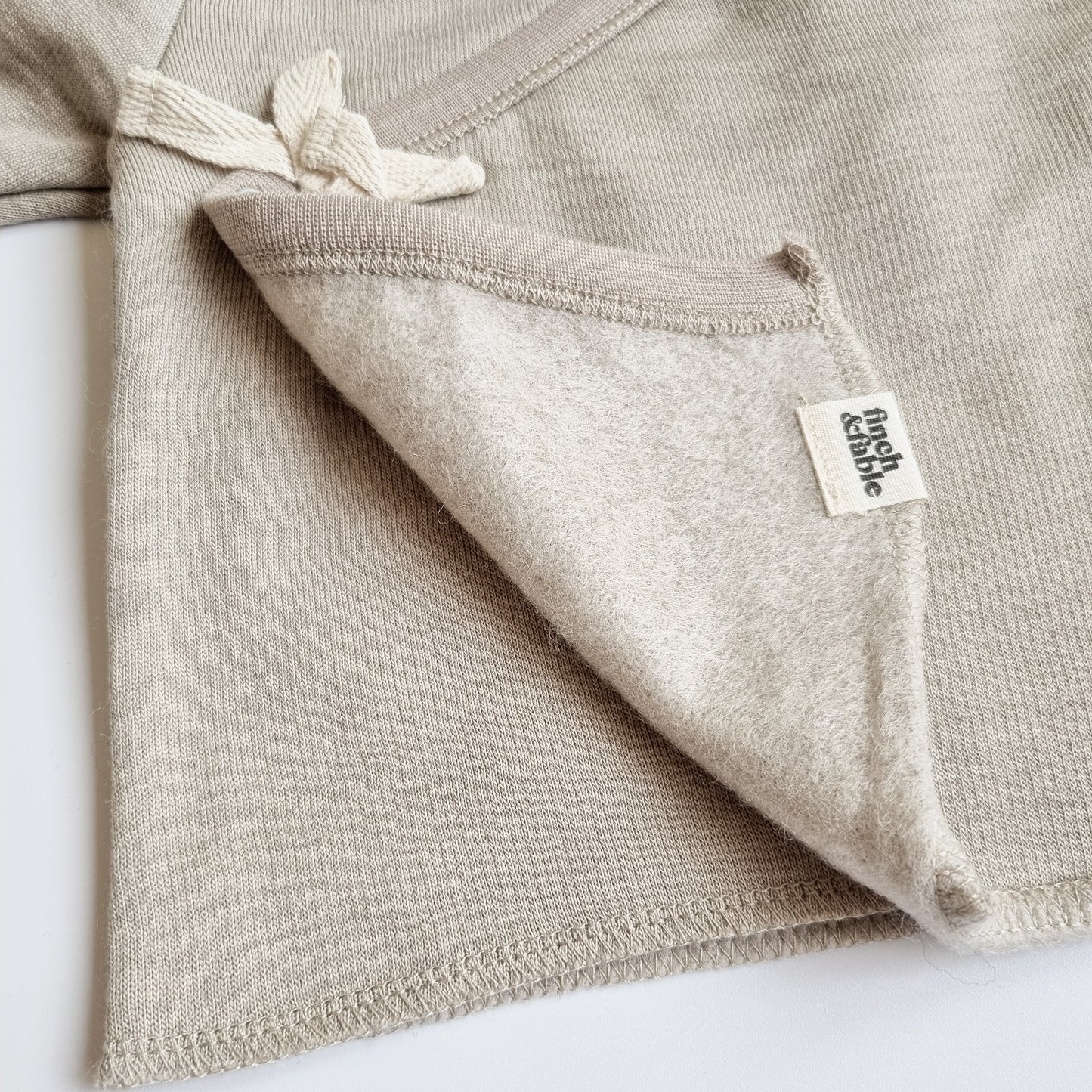 Merinowool Fleece Wickelcardigan | Sand