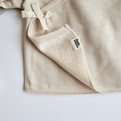 Merinowool Fleece Wickelcardigan | Oat