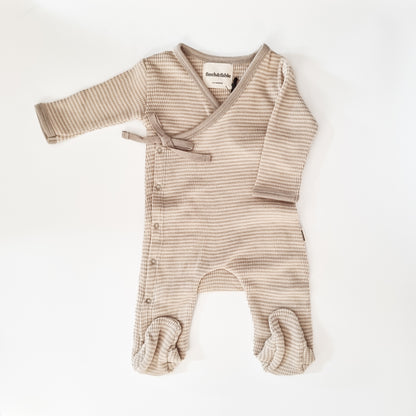 Merino Bamboo Romper | Oat Stripe