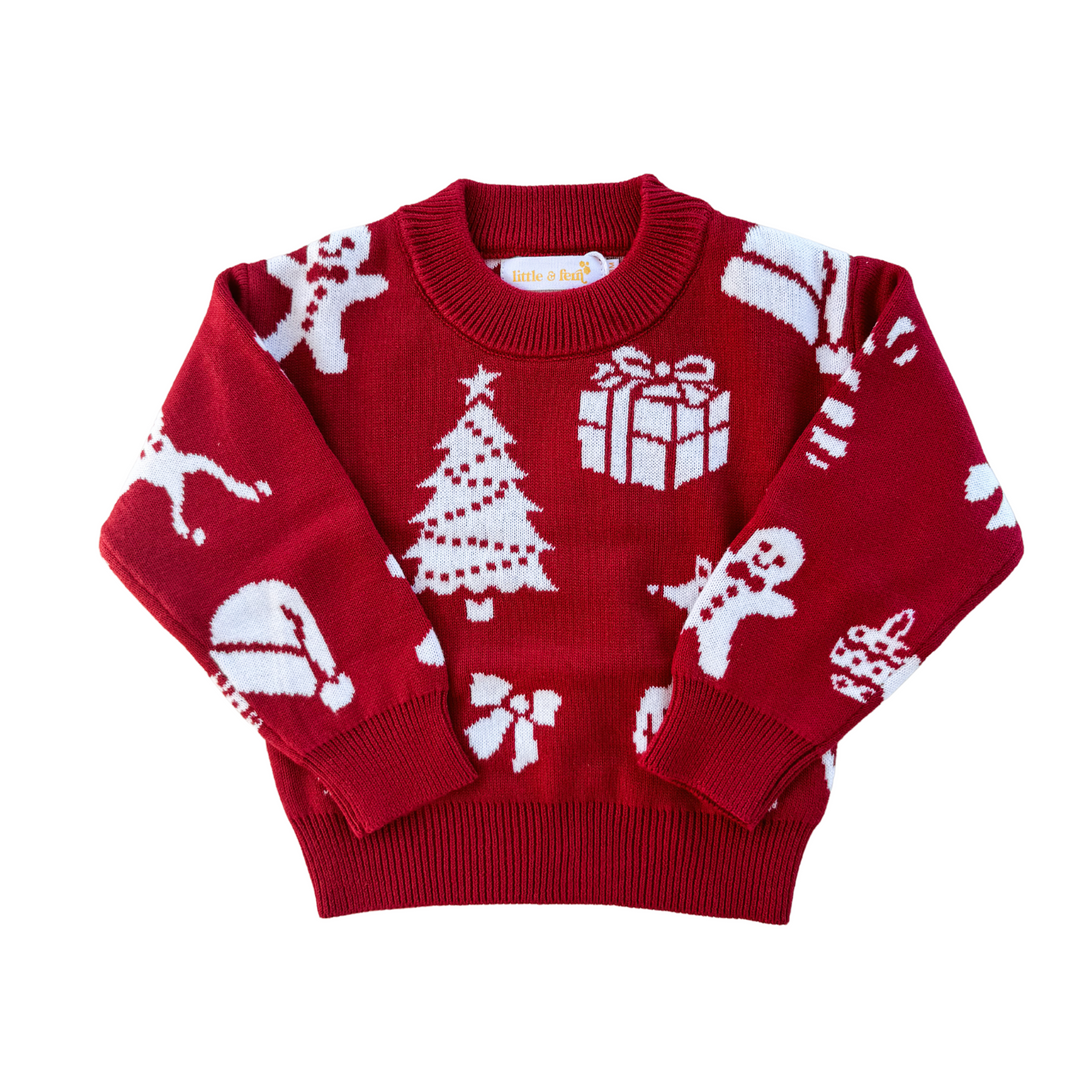 Heirloom Knit Pullover | Christmas Rudolph