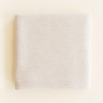 Merino Wool Knit Blanket 'Felix Cream'