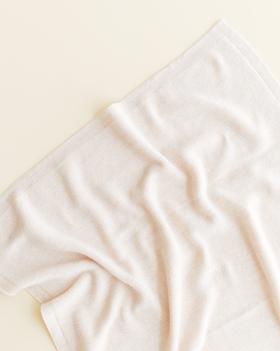 Merino Wool Knit Blanket 'Felix Cream'