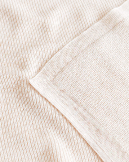 Merino Wool Knit Blanket 'Felix Cream'