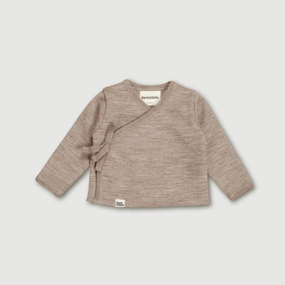 Merinowool Fleece Wickelcardigan | Sand