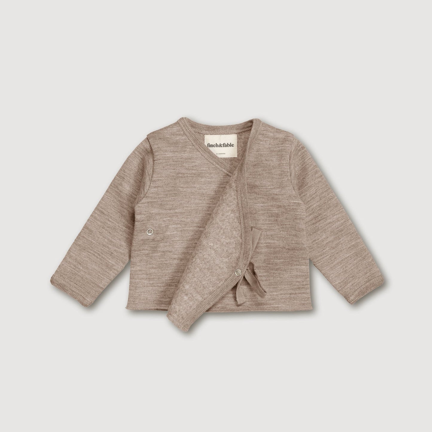 Merinowool Fleece Wickelcardigan | Sand