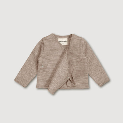 Merinowool Fleece Wickelcardigan | Sand