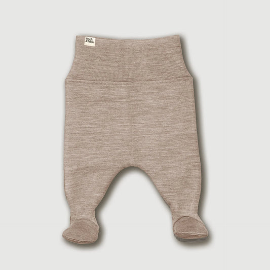 Merinowool Fleece Footed Pants - Sand