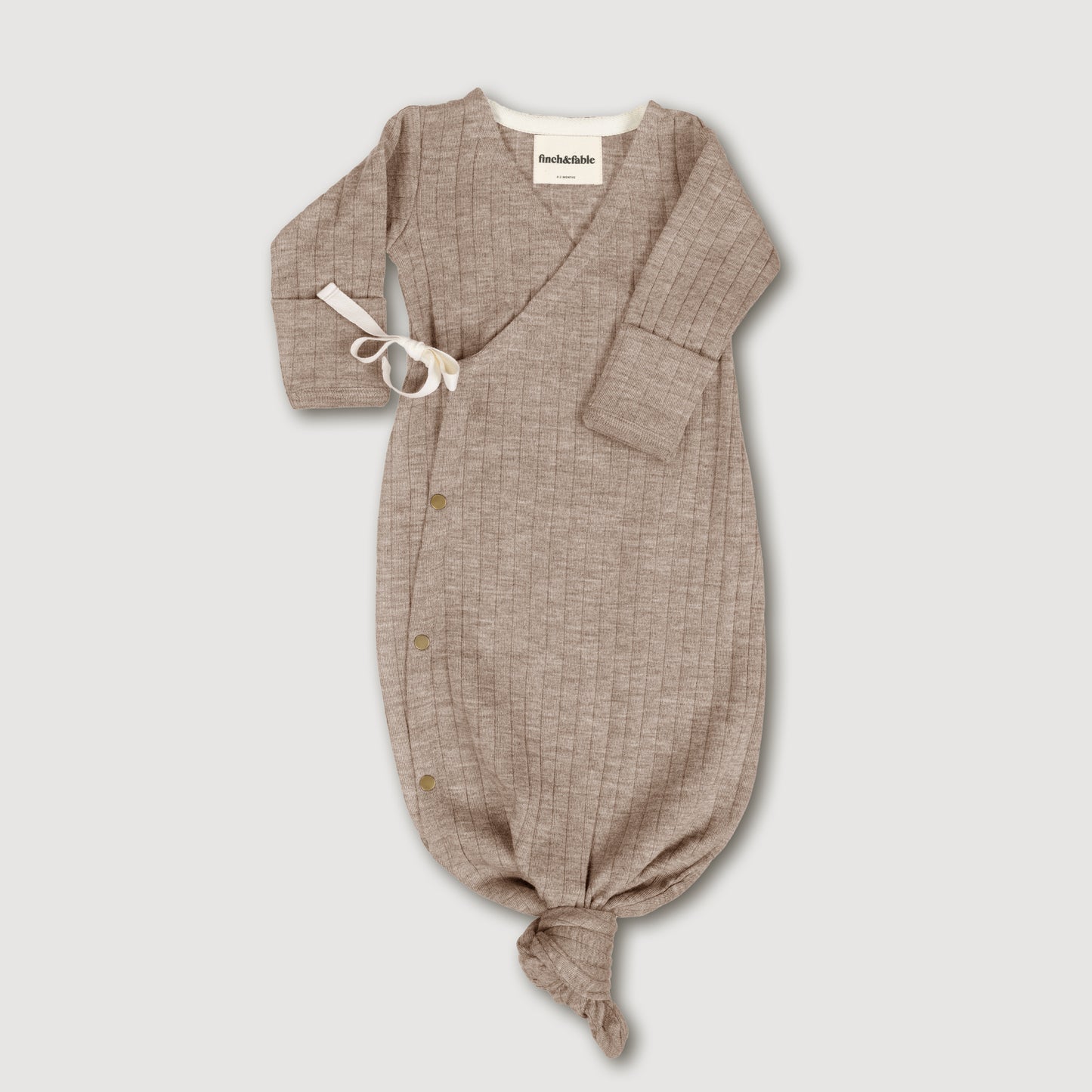 Merinowool Rib Kimono Gown | Sand