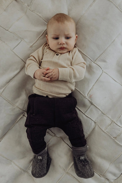 Merinowool Baby Booties | Storm