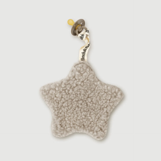 Wool Sherpa Pacifier Clip Lovey | Sand