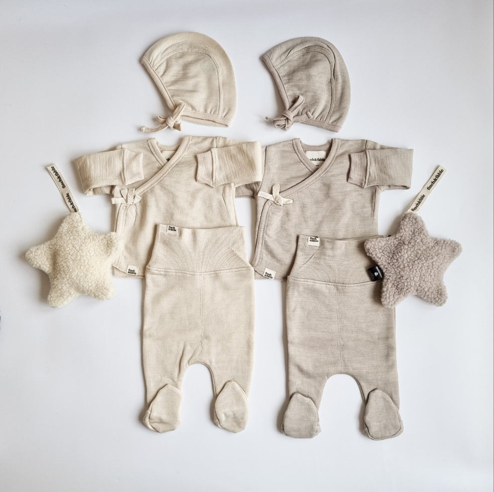 Merinowool Fleece Wickelcardigan | Sand