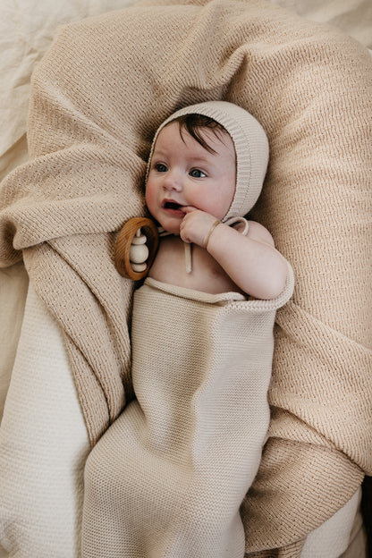 Merino wool blanket 'Dora' | sand